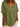 Women's Oversized V-Neck T-Shirt with Cuffed Short Sleeves Olive Green