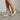 Women's Pointed Toe Slingback Heels with Patterned Upper and Metallic Heel 7