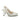 Women's Pointed Toe Slingback Heels with Patterned Upper and Metallic Heel Silver