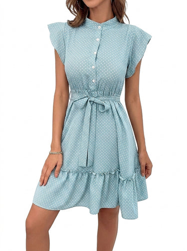 Women’s Polka Dot Tiered Mini Dress-Mini Dress-CaldwellVoss