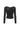 Women's Ruched Mesh Long Sleeve Cropped Top Black