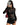 Women's Sheer Floral Lace Mock Neck Long Sleeve Top Black