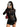 Women's Sheer Floral Lace Mock Neck Long Sleeve Top Black