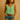 Women’s Sleeveless V Neck Top with Front Buttons and Rounded Hem Light Green