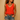 Women’s Sleeveless V Neck Top with Front Buttons and Rounded Hem Orange