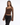Women’s Square Neck Lace Sleeve Top Brown