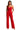 Women's Strapless Notched Neckline Wide-Leg Jumpsuit Red