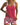 Women's Tankini Set with Scoop Neck Top and Patterned Shorts Pink