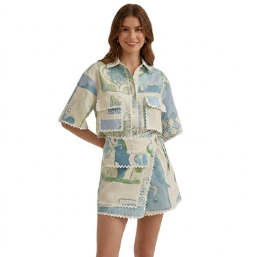 Women's Two-Piece Printed Summer Set Multicolor