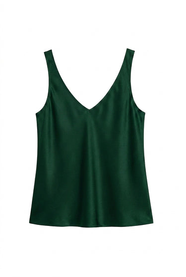Women’s V Neck Sleeveless Tank Top Wide Straps 1