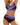 Women's Wrap Style High Waisted Bikini Set with Linear Pattern Blue