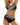 Women's Wrap Style High Waisted Bikini Set with Linear Pattern Gray