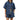 Womens short sleeve button down shirt and drawstring waist shorts set with chest and patch pockets Blue