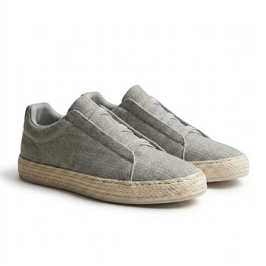 Men Knit Slip-On Sneakers with Jute Trim-Footwear for men-CaldwellVoss