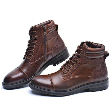 Men’s Ankle Boots with Side Zipper and Lace-Up Front-Men's Shoes-CaldwellVoss