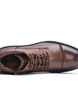 Men’s Ankle Boots with Side Zipper and Lace-Up Front-Men's Shoes-CaldwellVoss