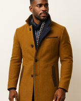 Men’s Blend Overcoat with Quilted Lining and Stand Collar-Coats for men-CaldwellVoss