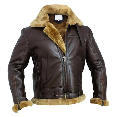 Men’s Bomber Jacket with Shearling Collar and Cuffs-Jackets for men-CaldwellVoss