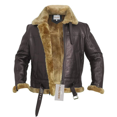 Men’s Bomber Jacket with Shearling Collar and Cuffs-Jackets for men-CaldwellVoss