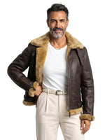 Men’s Bomber Jacket with Shearling Collar and Cuffs-Jackets for men-CaldwellVoss