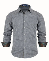 Men’s Button-Up Shirt with Patterned Trim-Shirts for men-CaldwellVoss