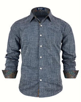 Men’s Button-Up Shirt with Patterned Trim-Shirts for men-CaldwellVoss