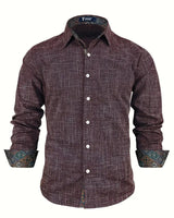 Men’s Button-Up Shirt with Patterned Trim-Shirts for men-CaldwellVoss