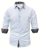 Men’s Button-Up Shirt with Patterned Trim-Shirts for men-CaldwellVoss