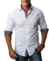 Men’s Button-Up Shirt with Patterned Trim-Shirts for men-CaldwellVoss