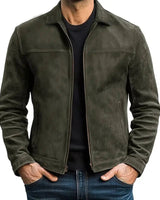 Men’s Collared Zip-Front Jacket-Jackets for men-CaldwellVoss