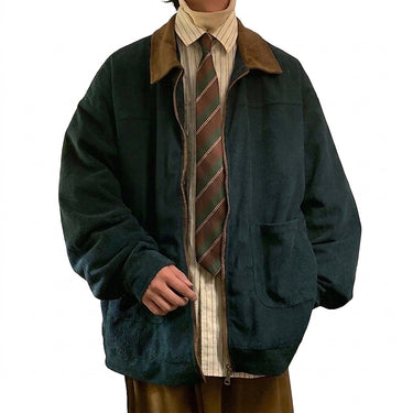 Men’s Corduroy Bomber Jacket with Contrast Collar-Jackets for men-CaldwellVoss