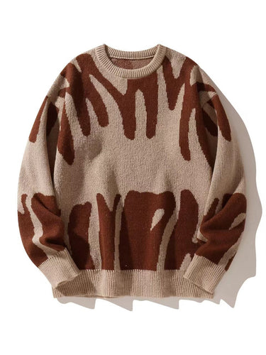 Men’s Crew Neck Graphic Knit Sweater-Sweaters for men-CaldwellVoss