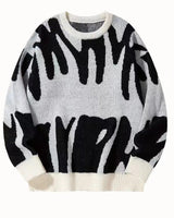 Men’s Crew Neck Graphic Knit Sweater-Sweaters for men-CaldwellVoss