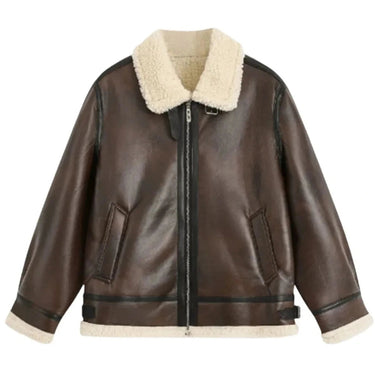 Men’s Faux Shearling Lined Aviator Jacket-Jackets for men-CaldwellVoss