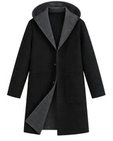 Men’s Hooded Button Front Overcoat-Coats for men-CaldwellVoss