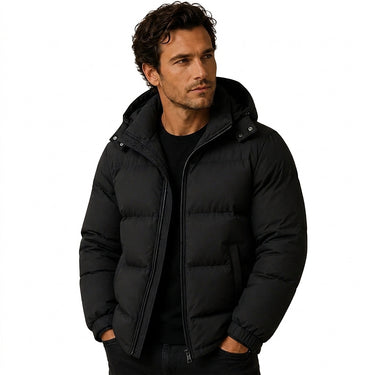 Men’s Hooded Puffer Jacket with Zip Closure-Jackets for men-CaldwellVoss