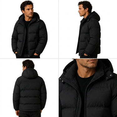 Men’s Hooded Puffer Jacket with Zip Closure-Jackets for men-CaldwellVoss