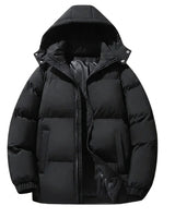 Men’s Hooded Puffer Jacket with Zip Closure-Jackets for men-CaldwellVoss