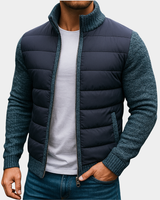 Men’s Hybrid Knit Jacket with Padded Front Panel-Jackets for men-CaldwellVoss