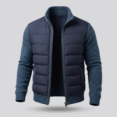 Men’s Hybrid Puffer Jacket with Knit Sleeves-Jackets for men-CaldwellVoss