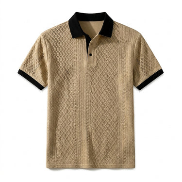 Men’s Jacquard Knit Polo Shirt-Shirts for men-CaldwellVoss