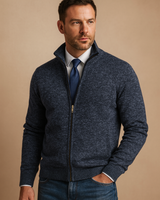 Men’s Knit Zip-Up Mock Neck Jacket-Sweaters for men-CaldwellVoss