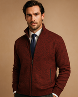 Men’s Knit Zip-Up Mock Neck Jacket-Sweaters for men-CaldwellVoss