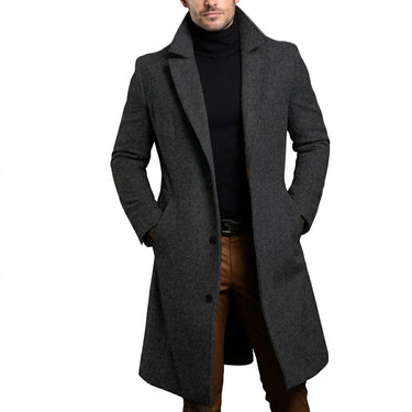 Men’s Long Overcoat with Three Button Closure-Coats for men-CaldwellVoss