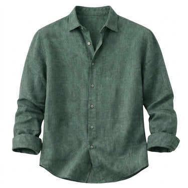 Men's Long Sleeve Linen Button-Up Shirt-Shirts for men-CaldwellVoss