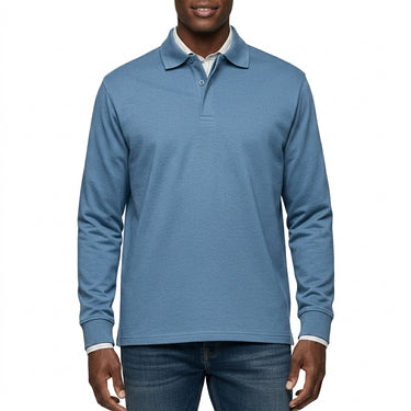Men’s Long Sleeve Polo Shirt with Button Placket-Shirts for men-CaldwellVoss