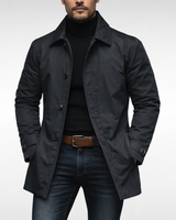 Men’s Mid-Length Button-Front Coat-Coats for men-CaldwellVoss