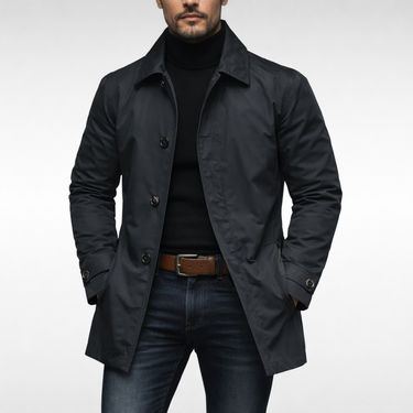 Men’s Mid-Length Button-Front Coat-Coats for men-CaldwellVoss