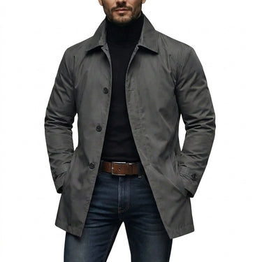 Men’s Mid-Length Button-Front Coat-Coats for men-CaldwellVoss