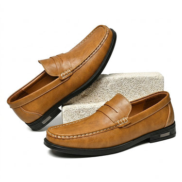 Men’s Moc-Toe Loafers with Contrast Stitching-Footwear for men-CaldwellVoss